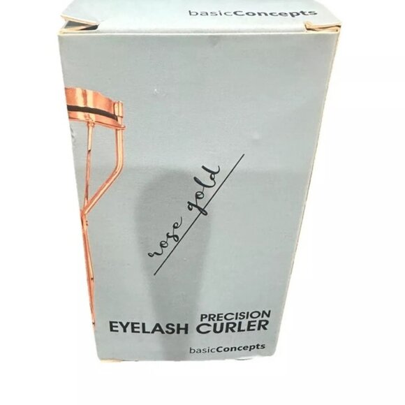Basic Concepts Rose Gold precision Eyelash Curler-Tweezer And Replacement Pads - Picture 1 of 3